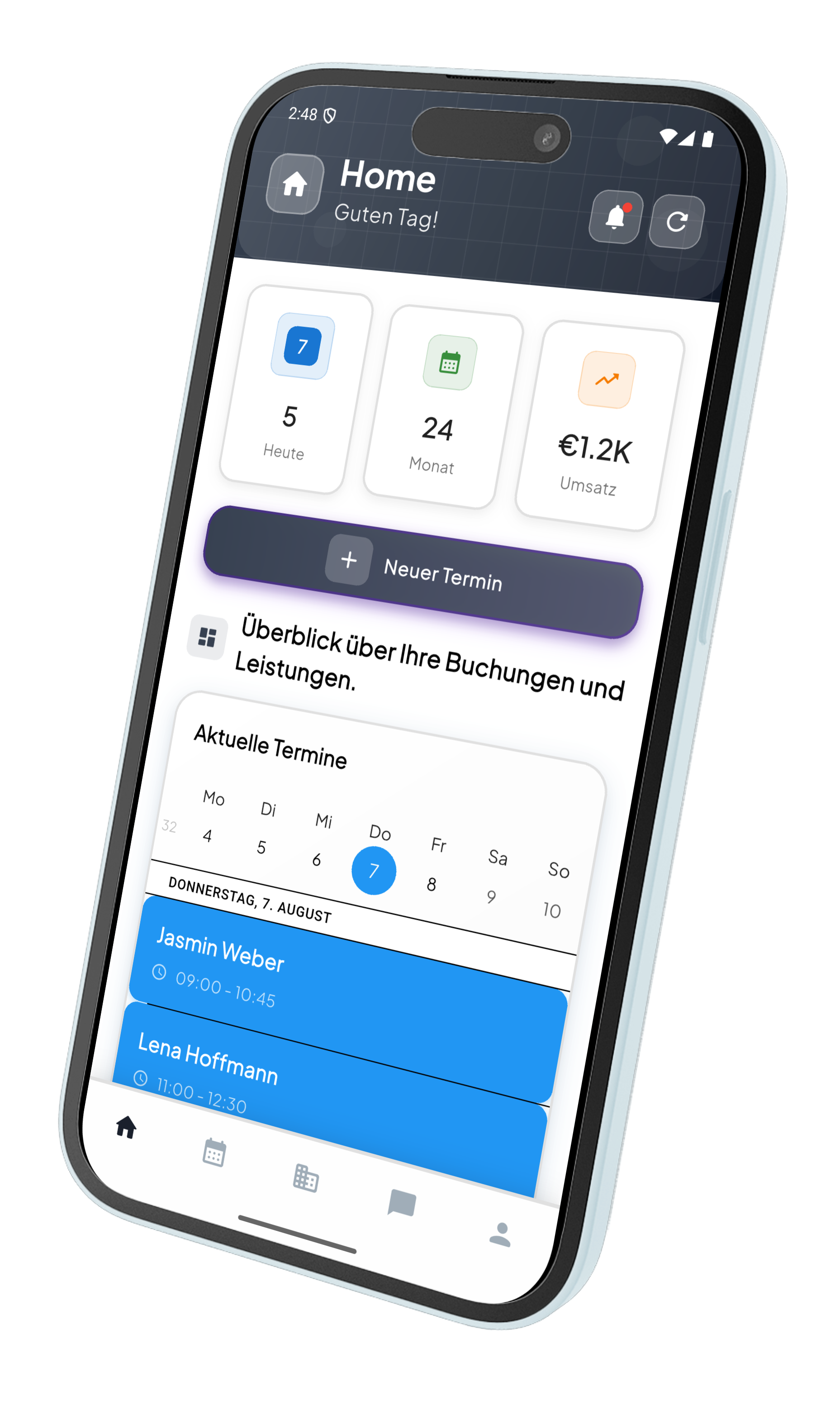 Screenshot der Clok App